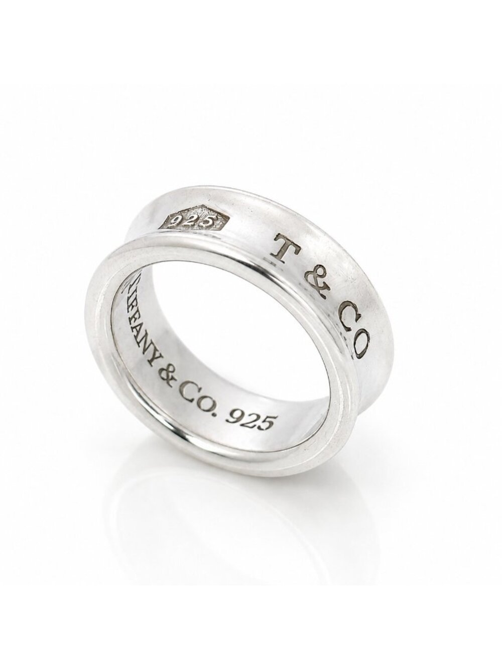 Tiffany & Co. 1837 Concave Ring Sterling Silver 925 Size 5.5 Men's Unisex Band